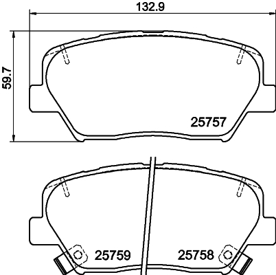 Brake Pad Set, disc brake - 8DB 355 020-871 HELLA