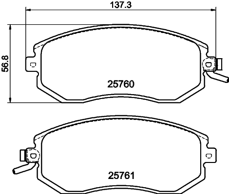 Brake Pad Set, disc brake - 8DB 355 020-891 HELLA