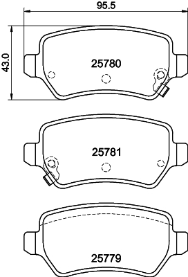 Brake Pad Set, disc brake - 8DB 355 040-611 HELLA