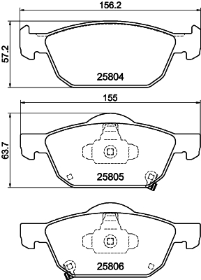 Brake Pad Set, disc brake - 8DB 355 021-431 HELLA