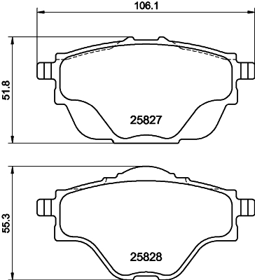 Brake Pad Set, disc brake - 8DB 355 021-001 HELLA