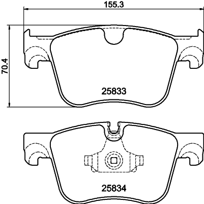 Brake Pad Set, disc brake - 8DB 355 020-981 HELLA