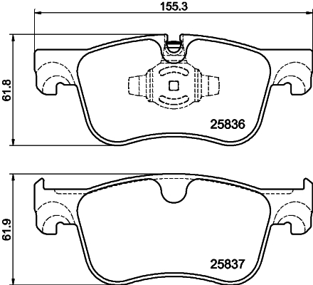Комплект тормозных колодок, дисковый тормоз - 8DB 355 041-091 HELLA