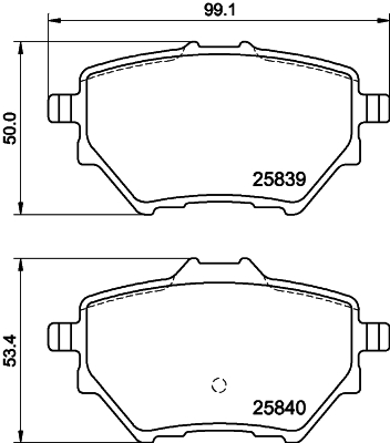 Brake Pad Set, disc brake - 8DB 355 020-991 HELLA