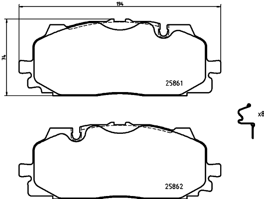 Kit pastiglie freno, Freno a disco - 8DB 355 021-641 HELLA