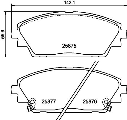 Комплект тормозных колодок, дисковый тормоз - 8DB 355 021-421 HELLA