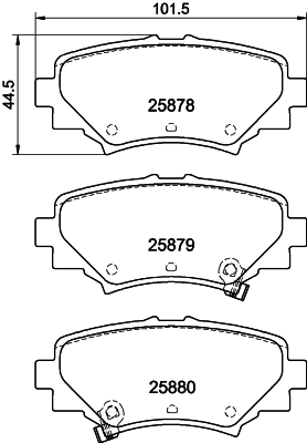 Brake Pad Set, disc brake - 8DB 355 021-411 HELLA