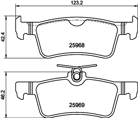 Brake Pad Set, disc brake - 8DB 355 021-701 HELLA