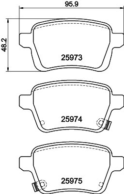 Brake Pad Set, disc brake - 8DB 355 021-441 HELLA