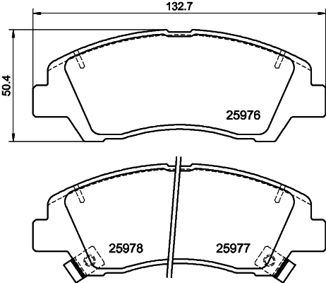 Brake Pad Set, disc brake - 8DB 355 023-001 HELLA