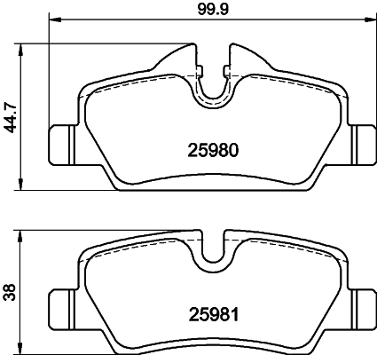 stabdžių trinkelių rinkinys, diskinis stabdys - 8DB 355 021-481 HELLA