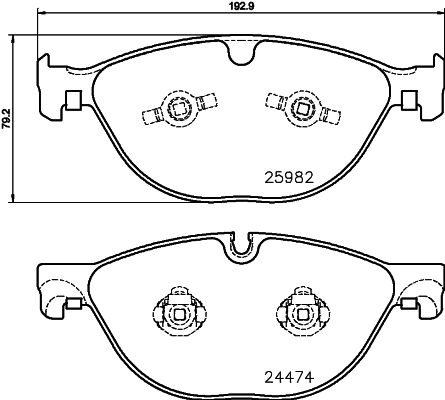 Brake Pad Set, disc brake - 8DB 355 021-381 HELLA
