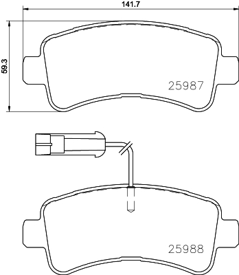 Brake Pad Set, disc brake - 8DB 355 024-871 HELLA