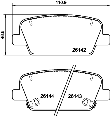 Kit pastiglie freno, Freno a disco - 8DB 355 040-081 HELLA