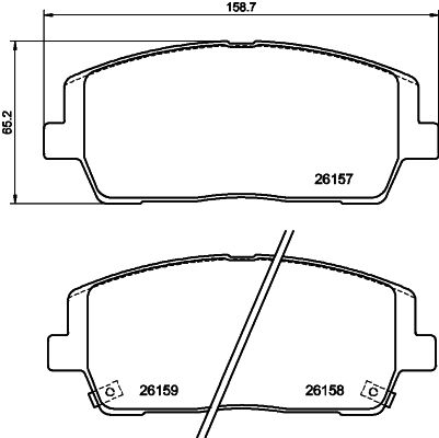 Brake Pad Set, disc brake - 8DB 355 040-011 HELLA