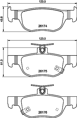 Kit pastiglie freno, Freno a disco - 8DB 355 040-101 HELLA