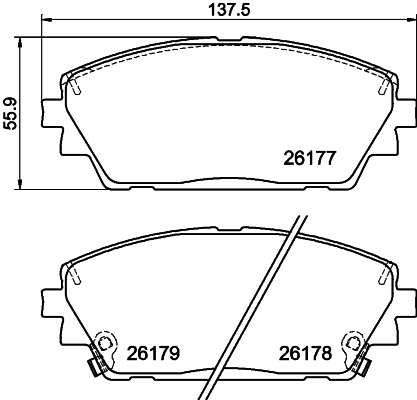 Brake Pad Set, disc brake - 8DB 355 040-271 HELLA