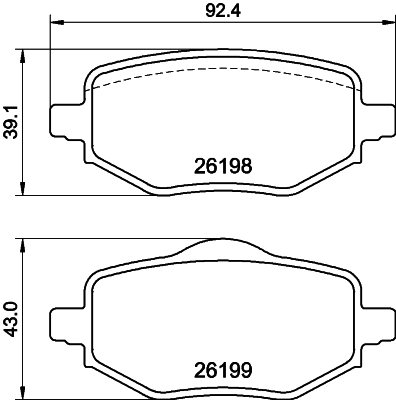 Brake Pad Set, disc brake - 8DB 355 040-971 HELLA