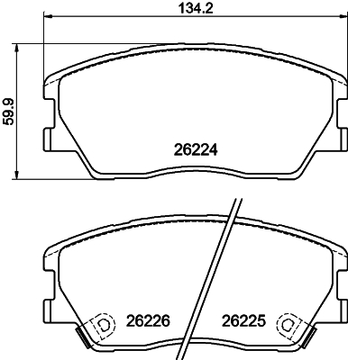 Brake Pad Set, disc brake - 8DB 355 040-591 HELLA