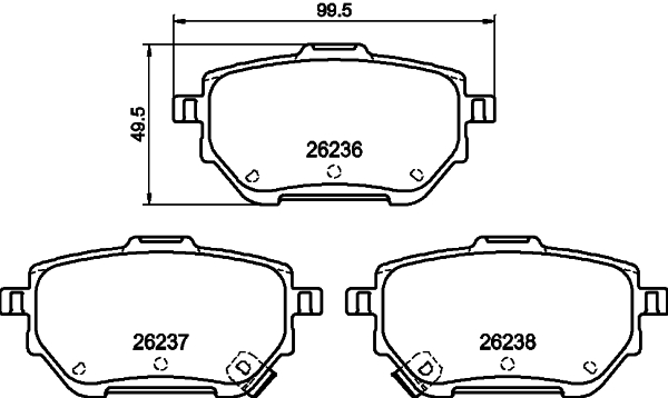 Kit pastiglie freno, Freno a disco - 8DB 355 040-711 HELLA