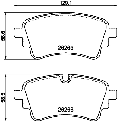 Brake Pad Set, disc brake - 8DB 355 040-961 HELLA