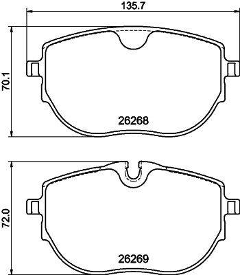 Brake Pad Set, disc brake - 8DB 355 040-921 HELLA