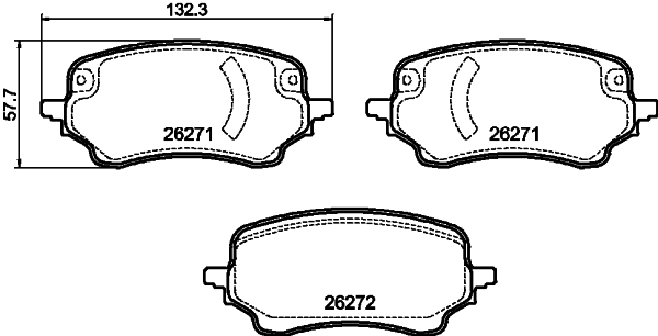 Kit pastiglie freno, Freno a disco - 8DB 355 040-991 HELLA