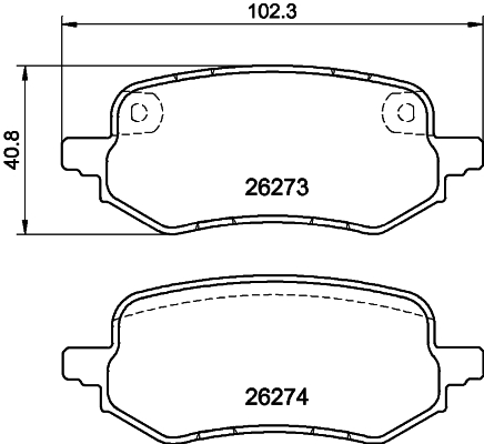 Brake Pad Set, disc brake - 8DB 355 040-931 HELLA