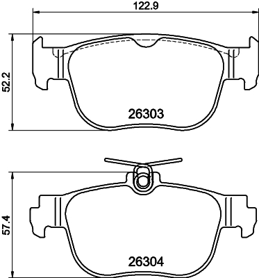 Brake Pad Set, disc brake - 8DB 355 040-981 HELLA