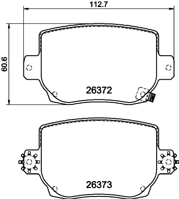 Комплект тормозных колодок, дисковый тормоз - 8DB 355 041-041 HELLA