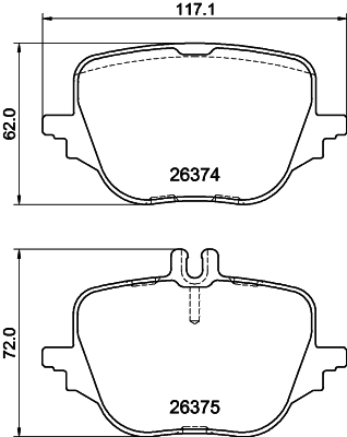 Brake Pad Set, disc brake - 8DB 355 041-021 HELLA