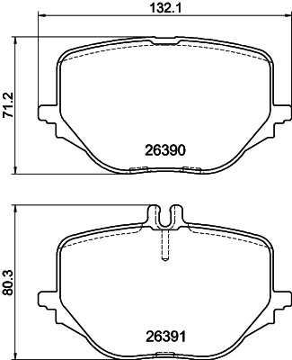 Brake Pad Set, disc brake - 8DB 355 041-121 HELLA