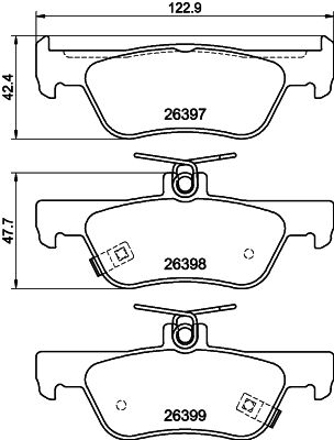 Kit pastiglie freno, Freno a disco - 8DB 355 043-091 HELLA