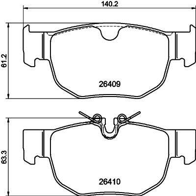 Kit pastiglie freno, Freno a disco - 8DB 355 044-381 HELLA