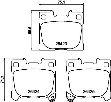 Brake Pad Set, disc brake - 8DB 355 041-081 HELLA