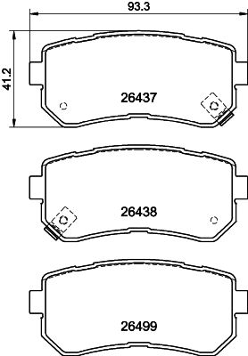 Комплект тормозных колодок, дисковый тормоз - 8DB 355 041-131 HELLA