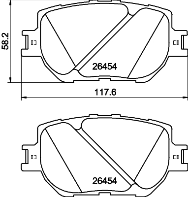 Brake Pad Set, disc brake - 8DB 355 041-221 HELLA