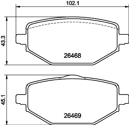 Kit pastiglie freno, Freno a disco - 8DB 355 044-241 HELLA