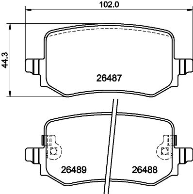 Brake Pad Set, disc brake - 8DB 355 042-851 HELLA