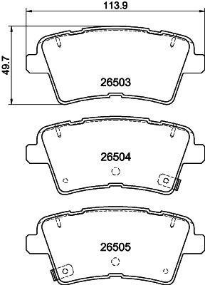 Brake Pad Set, disc brake - 8DB 355 044-231 HELLA