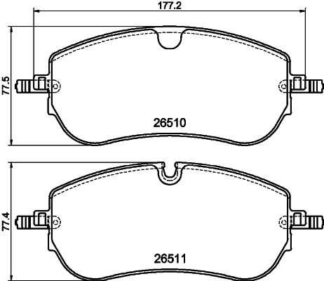 Brake Pad Set, disc brake - 8DB 355 044-251 HELLA