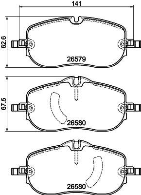 Kit pastiglie freno, Freno a disco - 8DB 355 044-391 HELLA