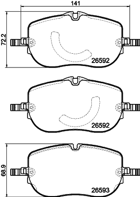 Kit pastiglie freno, Freno a disco - 8DB 355 044-261 HELLA