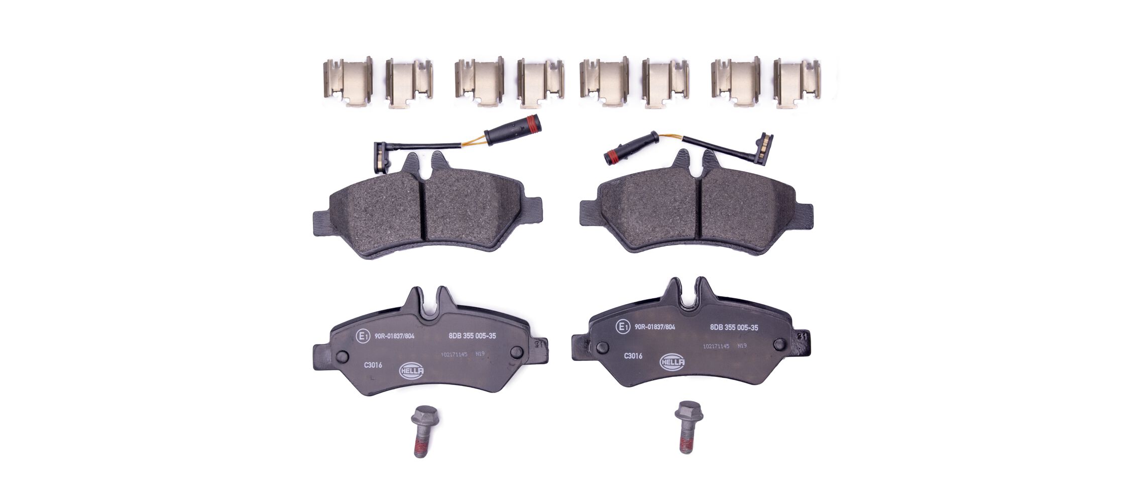 Brake Pad Set, disc brake - 8DB 355 005-351 HELLA
