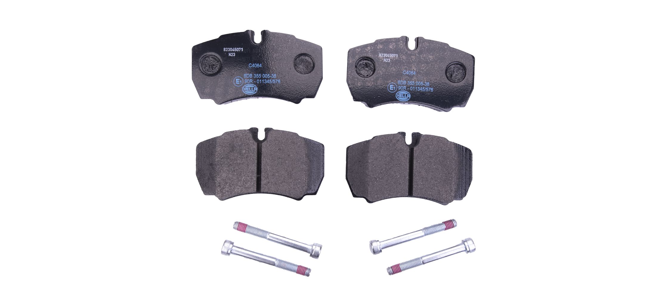 stabdžių trinkelių rinkinys, diskinis stabdys - 8DB 355 005-381 HELLA
