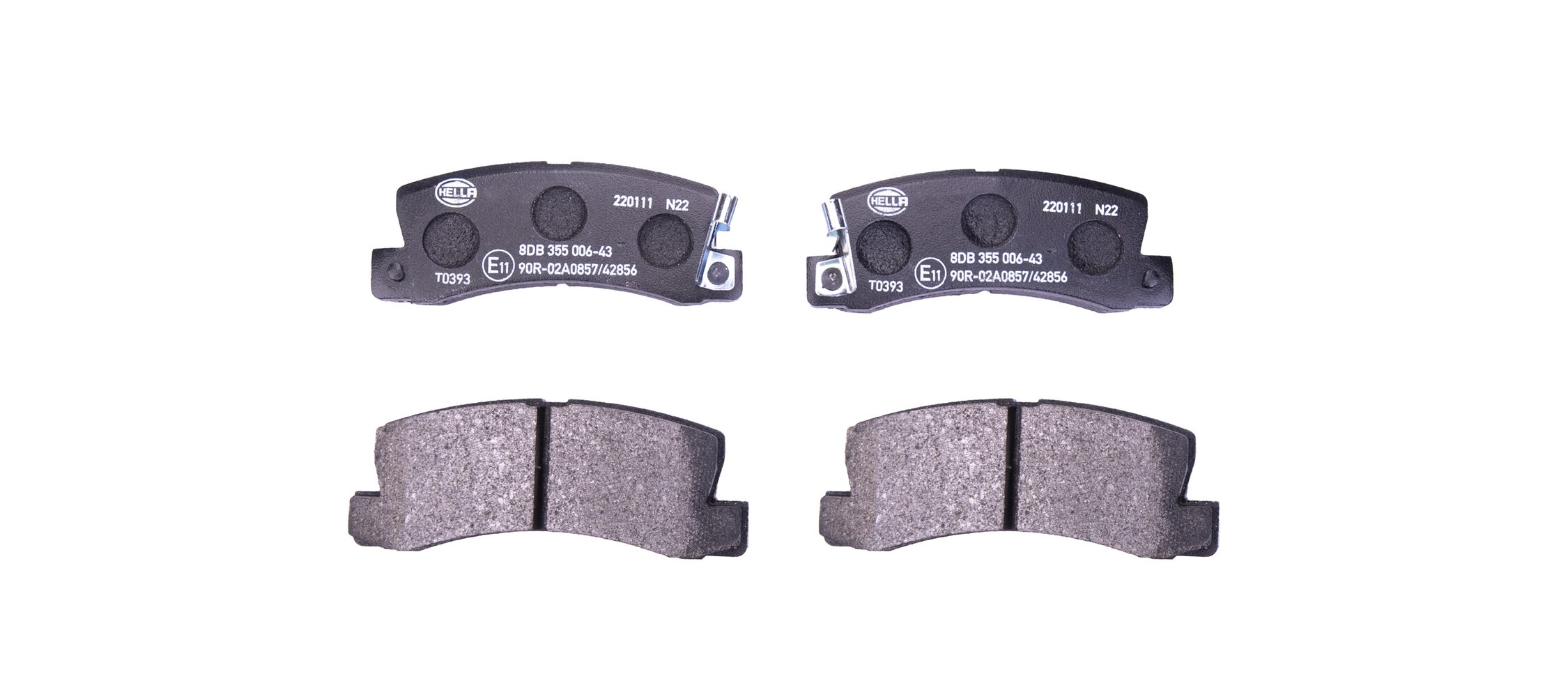 Комплект тормозных колодок, дисковый тормоз - 8DB 355 006-431 HELLA