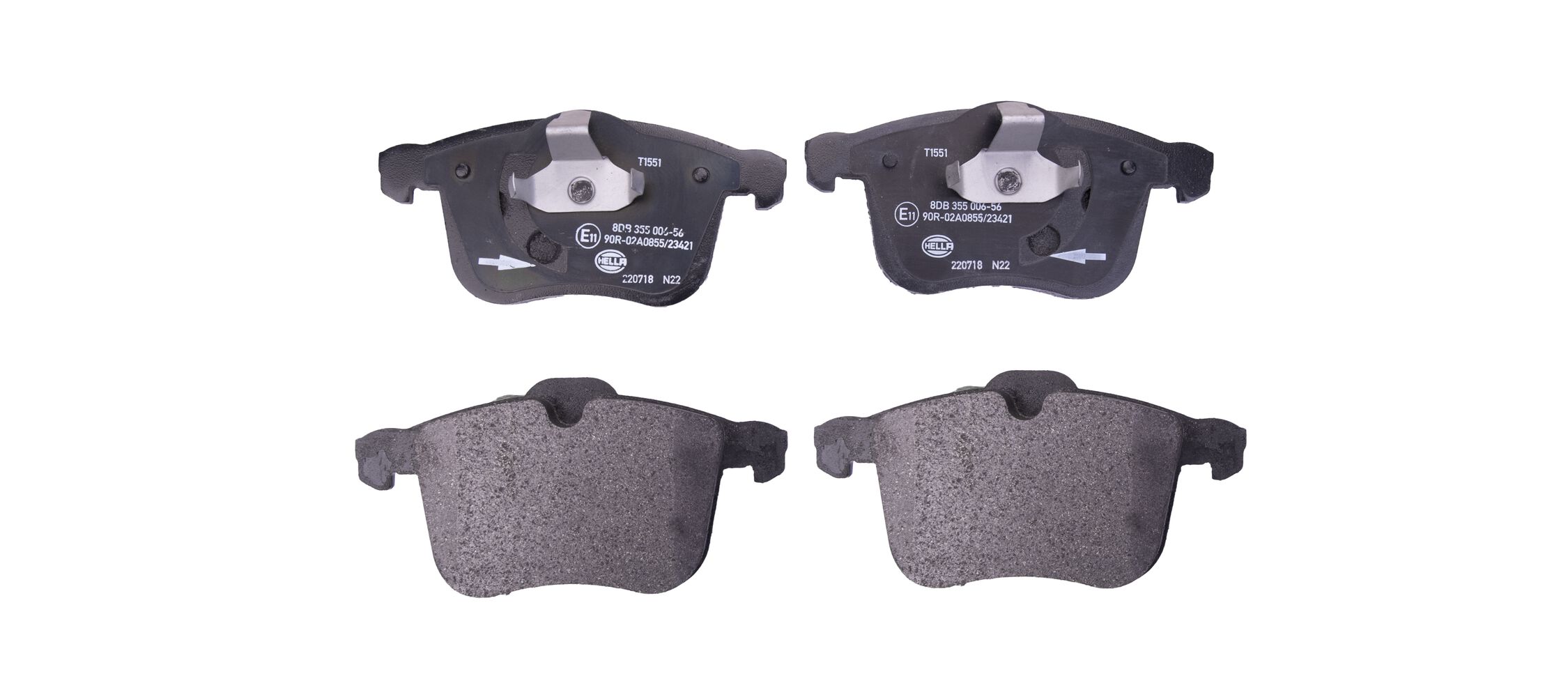 Brake Pad Set, disc brake - 8DB 355 006-561 HELLA