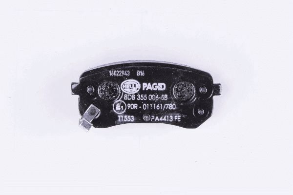 Brake Pad Set, disc brake - 8DB 355 006-581 HELLA