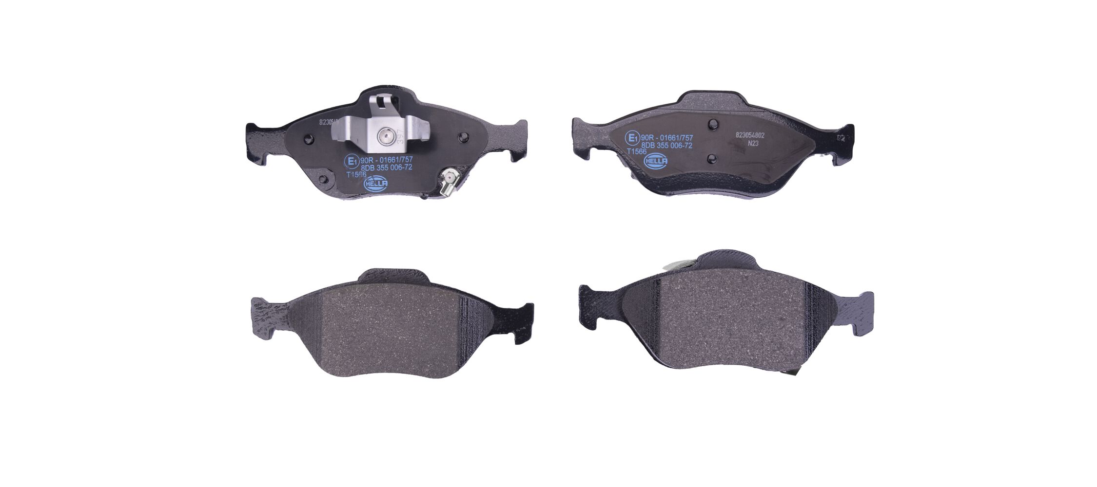 Комплект тормозных колодок, дисковый тормоз - 8DB 355 006-721 HELLA