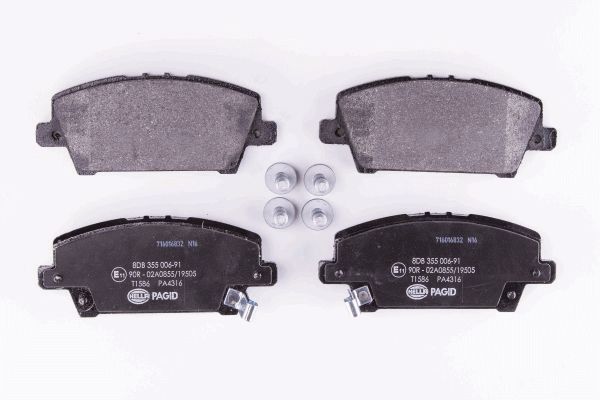 Brake Pad Set, disc brake - 8DB 355 006-911 HELLA